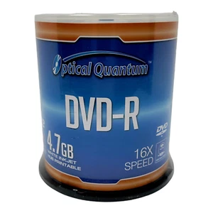 Optical Quantum 16x 4.7GB DVD-R Discs - Sealed Pack of 100 - Picture 1 of 2