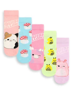 Juego de 5 calcetines de pantorrilla multicolores Squishmallows multipersonaje para niñas - Imagen 1 de 8
