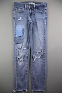 Pantalones de mezclilla para mujer Levi's 710 2014 súper ajustados en dificultades recortados talla 25 (MSR 25x24) - Imagen 1 de 12