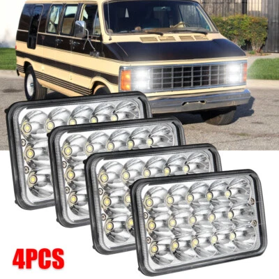 4x Faros LED HI-LO Fit Dodge Ram B150 B250 B350 Van 1981 1982 1983-85 4x6" Foto 1 de 4