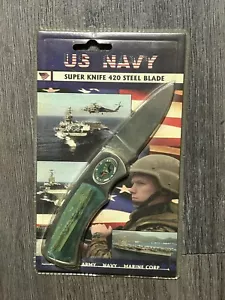 NUEVO Cuchillo Super Navy de los Estados Unidos 420 hoja de acero acero inoxidable John Kennedy 2 3/4” - Imagen 1 de 3