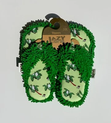 Zapatillas chanclas Lazy One Frog Toadally verde chenilla para mujer nuevas con etiquetas, TALLA 4-6 Foto 1 de 4