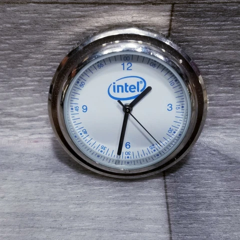 VINTAGE INTEL MINI Analog CLOCK SIZE OF A WATCH FACE Cover