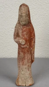 Ancient Chinese Funerary Pottery Tomb Attendant Court Figure Han Tang Dynasty #2 - Picture 1 of 12