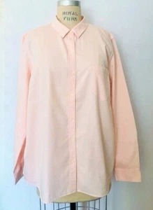 GAP Womens Peach Pink White Stripe Boyfriend Shirt XL NWT Oxford Cotton - Picture 1 of 7