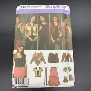 Simplicity Sewing Pattern #4334 Misses Skirt Jacket Shrug Poncho Scarf Bag 14-22 - Picture 1 of 3