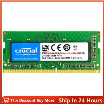 CRUCIAL 4GB DDR4 2666 PC4-21300 Laptop 260-Pin SODIMM Notebook Memory RAM 4G - Image 1 of 4