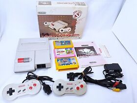 Nintendo AV New  Famicom Box Console CIB +Super Mario 1,2,3 set  NTSC-J Tested