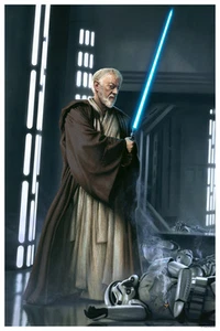 Obi-Wan Kenobi Lichtschwert Todesstern Sturmtruppe Star Wars großer Kunstdruck - Bild 1 von 1