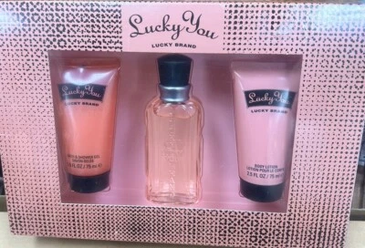 Lucky You by Lucky Brand 3 Piece Bath Fragrance Perfume Gift Set for Women~NIB - Image 1 of 2