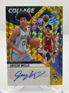 2024-25 PANINI MOSAIC BASKETBALL JAYLEN WELLS RC 10/10 GOLD COLLAGE AUTOGRAPH - Picture 1 of 2