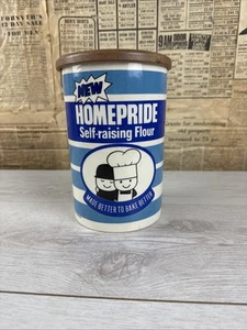VINTAGE COLLECTABLE HOMEPRIDE BRANDED ADVERTISING Flour Jar 1.75 L : 20 x 13 cm - Picture 1 of 9