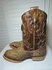 Corral Exotic Python Western Boot Broad Square Toe B5000 Men's Size 12 D - Picture 1 of 9