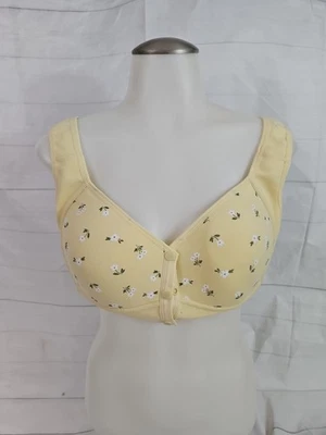 Sujetador a presión delantero para mujer talla XL amarillo floral sin aros correas anchas ligeramente acolchado Foto 1 de 4