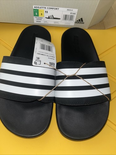 Adidas Adilette sandali comodi slide neri a righe UNISEX VARIE TAGLIE 354313