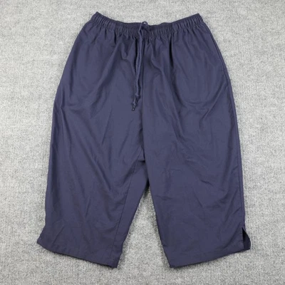 Karen Scott Pants Womens Petite Large Navy Blue Capri Elastic Waist Drawstring - Image 1 of 4