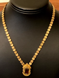 Antike viktorianische Granat Gold gefüllt Buch Kette Halskette 18" lang - Bild 1 von 14