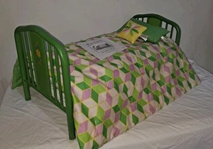 American Girl Set grün Metall Ausziehbett und Steppdecke nicht mehr produziert Set  - Bild 1 von 16