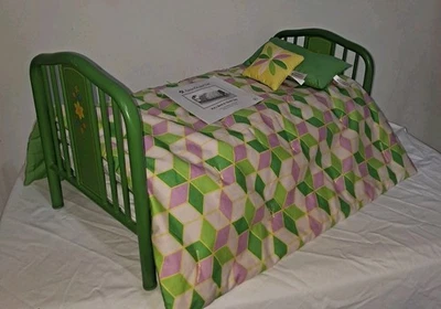 American Girl Kit Green Metal Trundle Bed and Quilt Retired Set  - Image 1 of 4