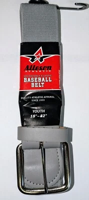 ALLESON ATHLETICS Alleson Athletic Baseball Belt Youth 18-32” Gray Adjustable Elastic