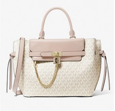 Cartera Michael Kors Hamilton Legacy Grande Cuero Cinturón Color Vainilla Foto 1 de 4