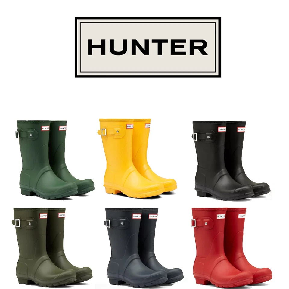 Hunter Original Corto Mujer Varios Colores Corto Botas de Lluvia Talla UK 3-8 - Imagen 1 de 1