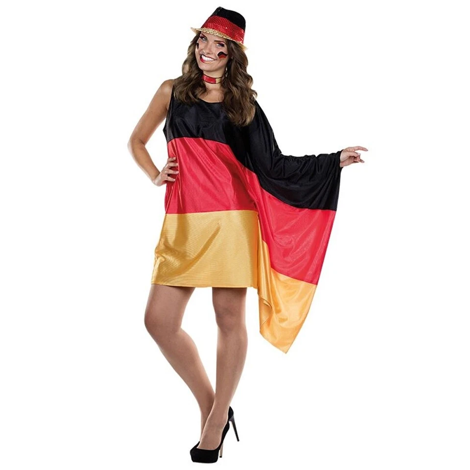 PARTYXPEOPLE KARNEVAL FASCHING KOSTÜM DAMEN FLAGGENKLEID DEUTSCHLAND GR. XL NEU OVP