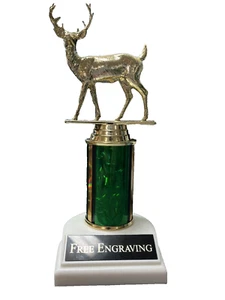 Buck Deer Trophy Award, 8" Free Engraving and Shipping, Big Buck Contest Winner - Picture 1 of 1