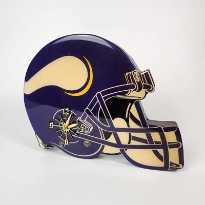 Minnesota Vikings Clock Resin Poured Football Man Cave Decor Bar Decor NFL Sign - Image 1 of 4