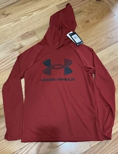 Under Armour Loose Long Sleeve Hoses Shirt Boy Lightweight Sz M Red Maroon - Picture 1 of 4