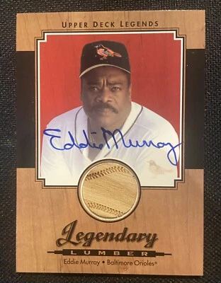 UD Legends 2001 EDDIE MURRAY AUTO juego usado murciélago cubierta superior autógrafo SP SSP  Foto 1 de 2