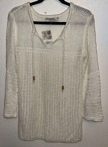 Suéter Pullover Malla Por Diseño Para Mujer Talla Pequeña Marfil’s - Imagen 1 de 9