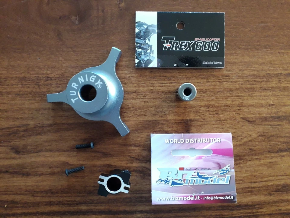 Align Trex 600 E Motor Pinion, Central axis support & Swash plate register - Immagine 1 di 3