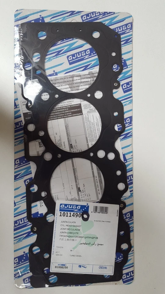 HEAD GASKET FITS TOYOTA CARINA E COROLLA SALOON 2C-T 2C 2C-E AJUSA 10114900 - Image 1 of 4
