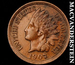 1907 Indian Head Cent - seltenes extra feines besseres Datum ohne Reserve #C2518 - Bild 1 von 2