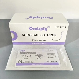8 Boxes USP 4-0 PGA Violet Absorbable Oral Surgical Suture 3/8 Needle Sterile CE - Picture 1 of 2
