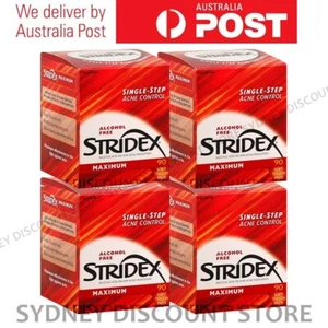Stridex Strength Medicated Pads Maximum 90 Count x 4 boxes BULK SALE NEW - Picture 1 of 1