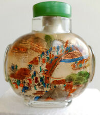 Snuff Bottle - Depicting Village Life - Finely Detailed Inside Painting