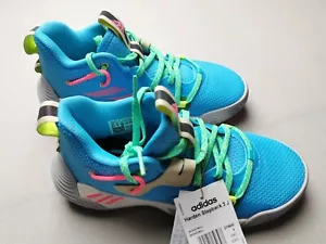 Adidas Herren/Jungen Größe UK 5 gehärtet Stepback 3 Turnschuhe NEU blau Basketball Hüpf - Bild 1 von 17
