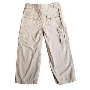 Healthtex Beige Cargo Pants Size 4T Boys Cotton Multiple Pockets Elastic Cuffs - Picture 1 of 7