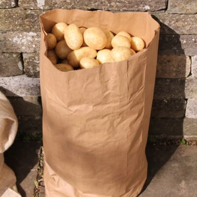Recyclable Paper Potato Sack 85cm x 33cm Holds Up To 25KG Pack Of 3, 5,10,20 - Image 1 of 2
