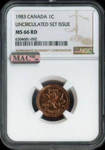 1983 Canada Small Cent NGC MS66 RD MAC - Quality - Picture 1 of 2