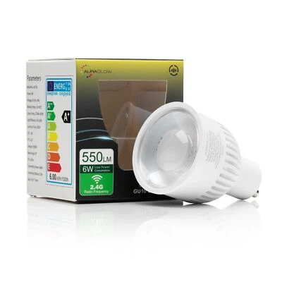 Auraglow 2.4GHz RF Remote Control Colour Changing RGB GU10 Lamps LED Light Bulbs - Image 1 of 4