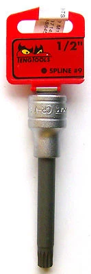 Teng Tools M122809-C SPLINE #9 Long 12 point bit socket 1/2" dr. XZN 144000353 - Image 1 of 4