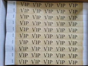 200 3/4" GOLD VIP TYVEK PULSERAS, PULSERAS DE PAPEL, PULSERA DE EVENTO - Imagen 1 de 1