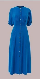 Whistles Amber Midi Dress Size 20 Cobalt Blue Relaxed Fit - Picture 1 of 6