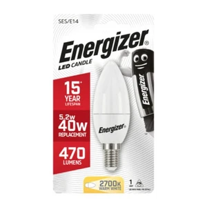 ENERGIZER LED CANDLE BULB SES/E14 S8700 40W 470LM 2700K WARM WHITE 5.2W 40W NEW - Picture 1 of 1
