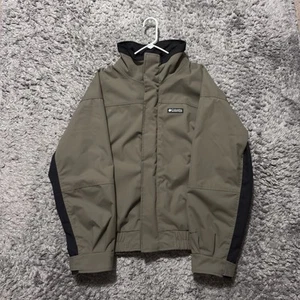 Columbia Windbreaker Jacket Mens Large Green Full Zip Hiking Rain Coat Vintage - Picture 1 of 12