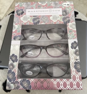 Max Edition +1,50 Lesebrille 3 Paar Braun Rosa Schwarz. SCHNELLER VERSAND - Bild 1 von 1