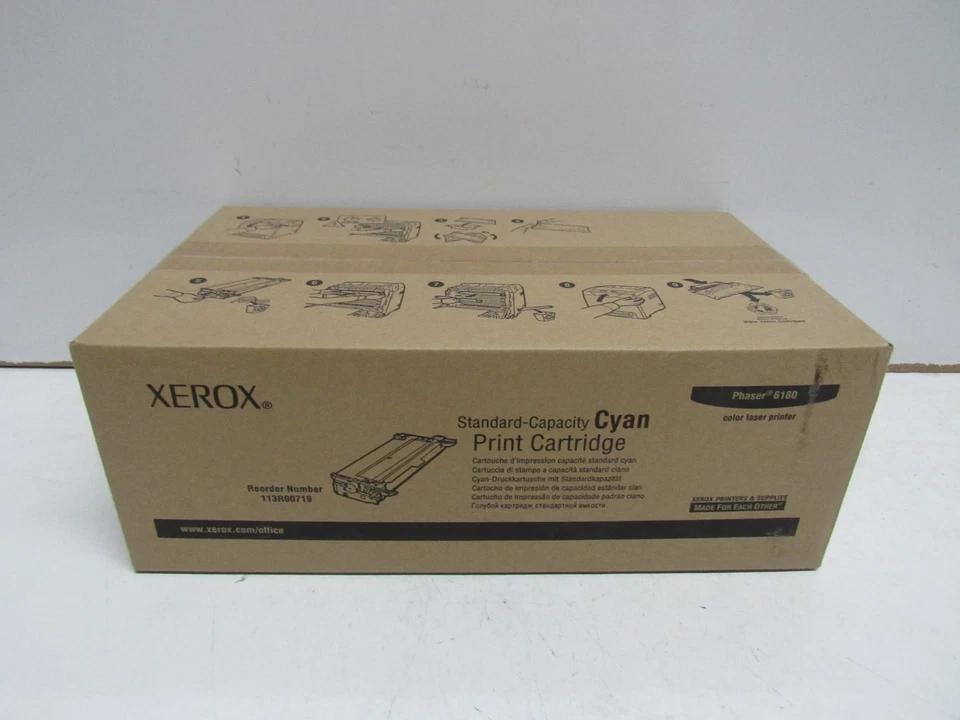 GENUINE XEROX 113R00719 (PHASER 6180) CYAN STANDARD-CAPACITY TONER CARTRIDGE - Image 1 of 1